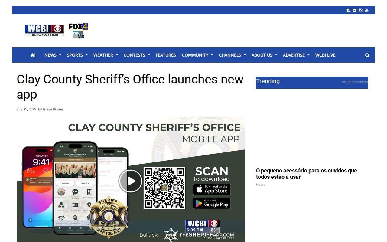 Clay County sheriff app report for roster and booking-record access